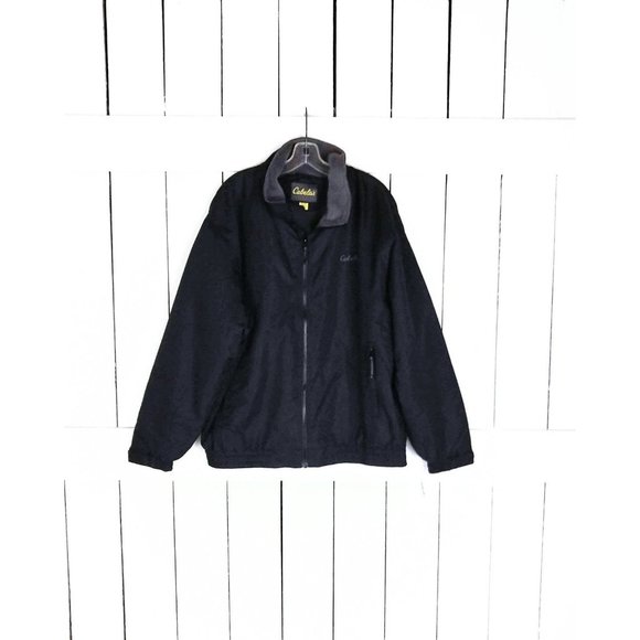 Mens black and grey Cabelas windbreaker jacket